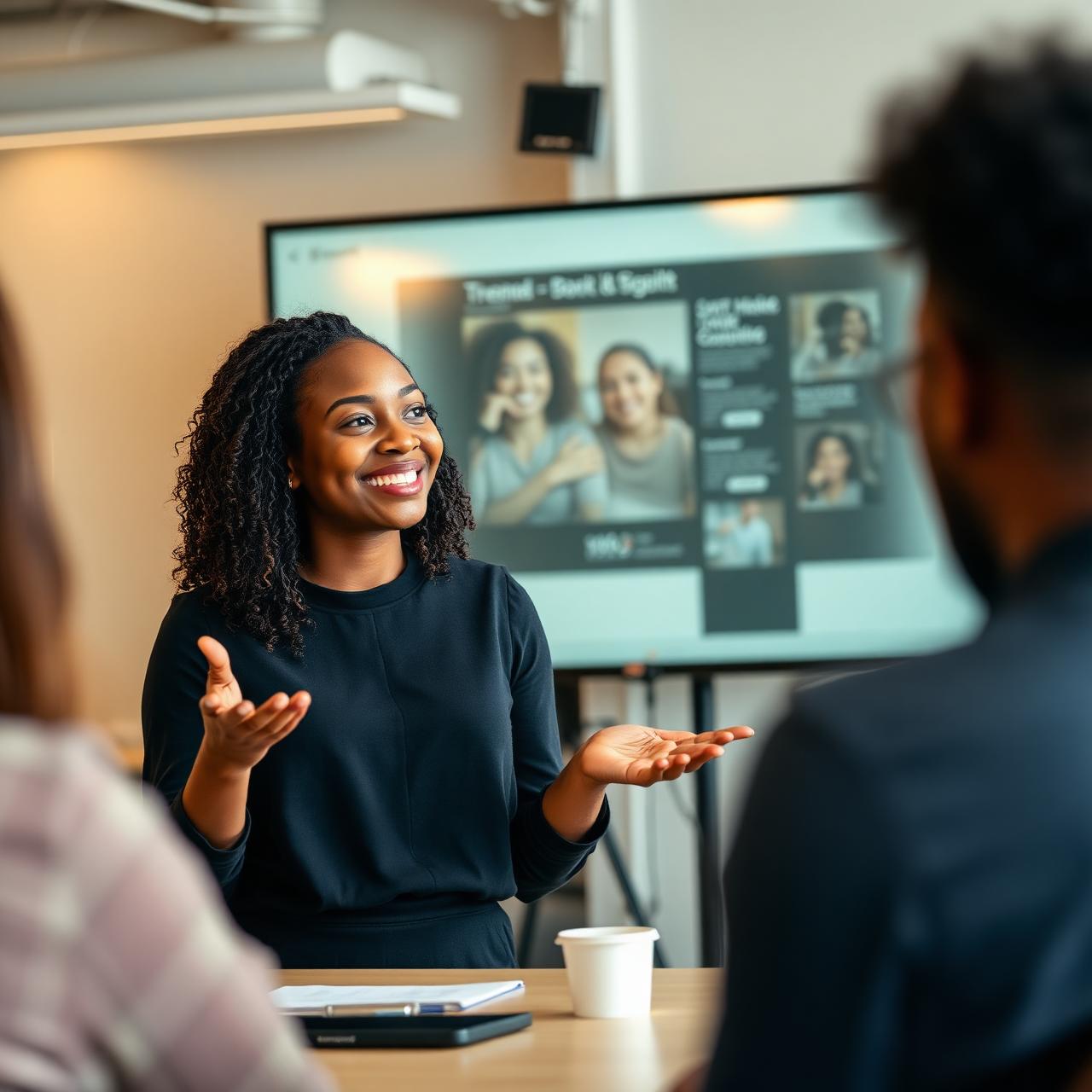 Founder pitching her idea