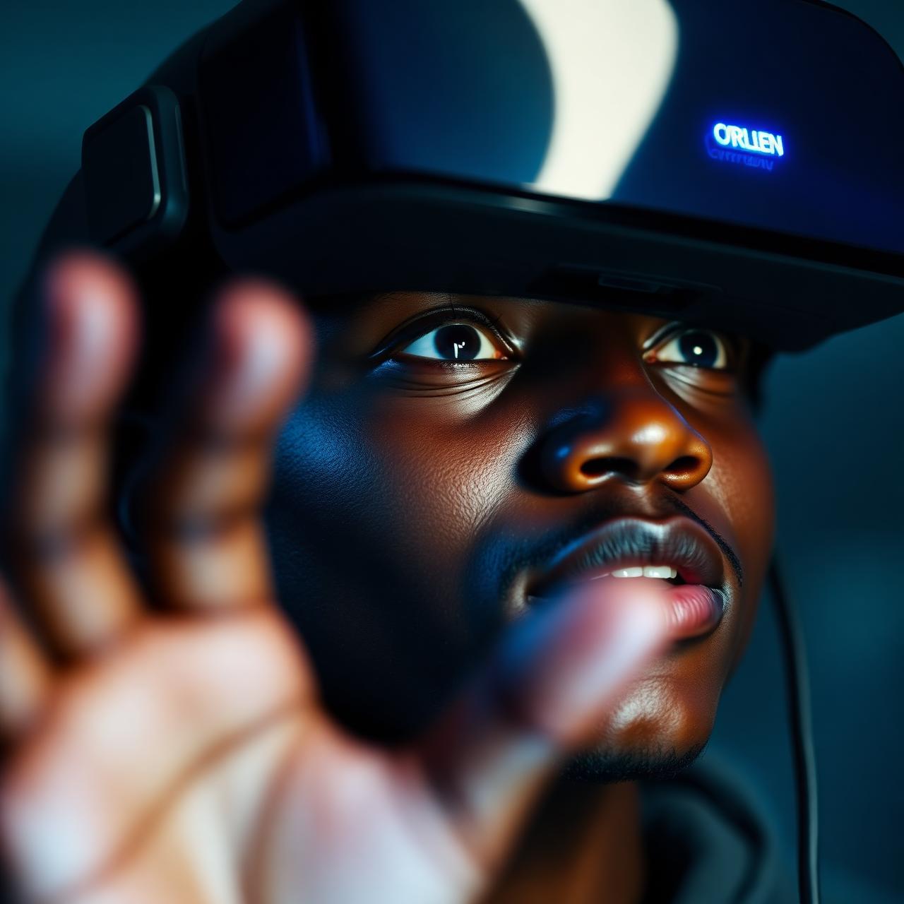Student exploring virtual reality